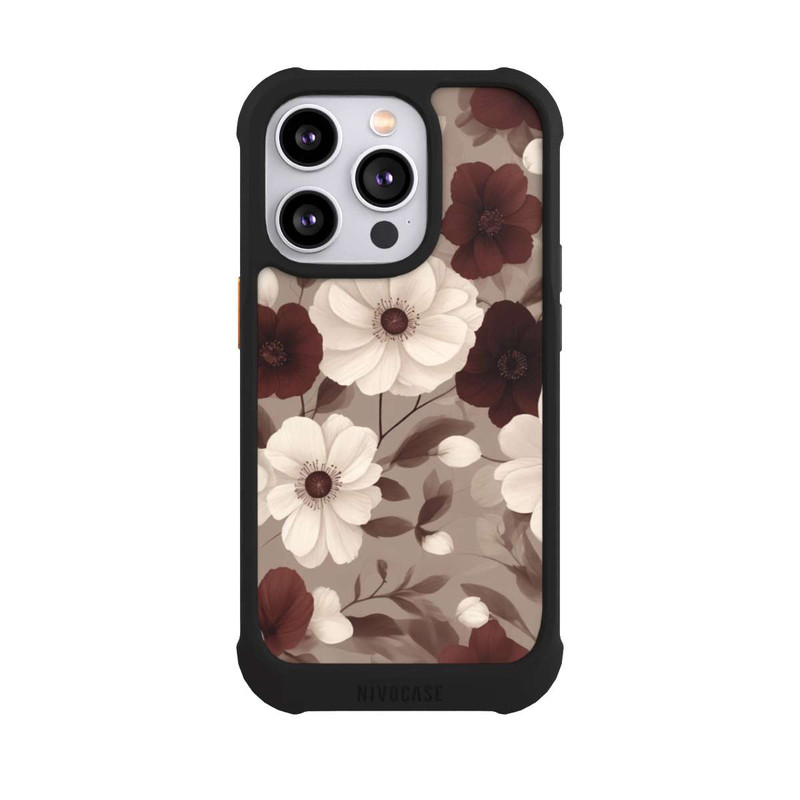 iPhone 14 Pro NIVOmax Negative Flower Bordeaux White with AI