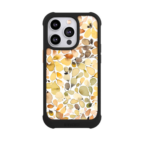 Apple iPhone 14 Pro NIVOmax Eukalyptus Aquarellblätter Braun Herbst