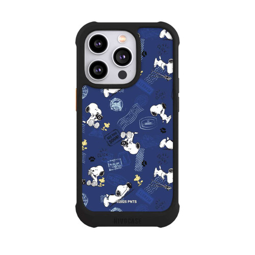 Apple iPhone 14 Pro NIVOmax Peanuts Travel Stamps Pattern Blue