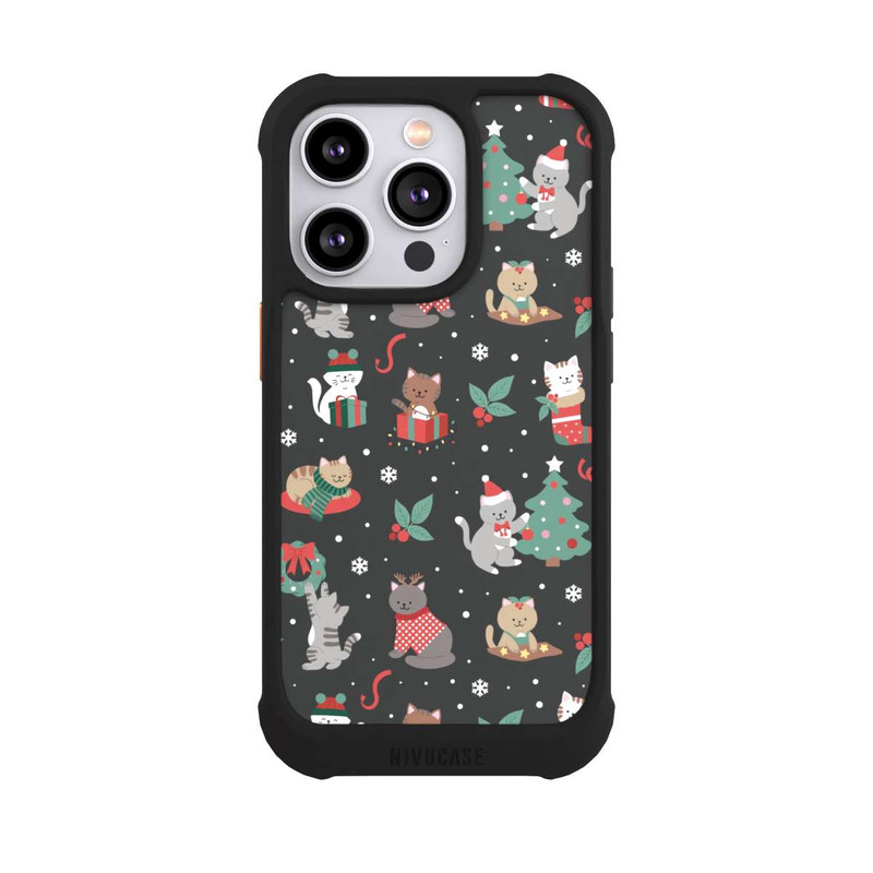 iPhone 14 Pro NIVOmax Weihnachtliche Kätzchen