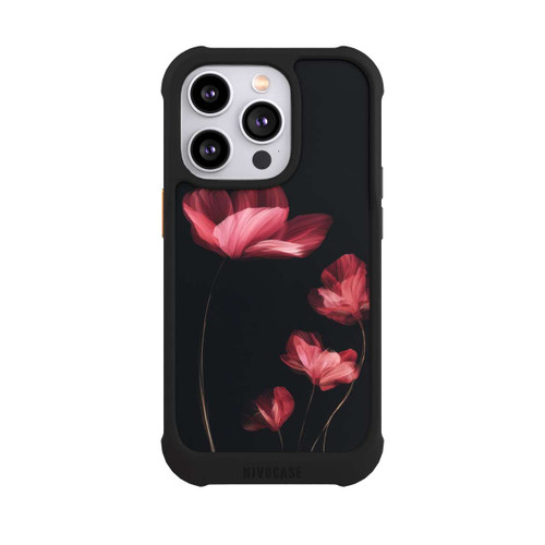 Apple iPhone 14 Pro NIVOmax Burgunder Blüten schwarz
