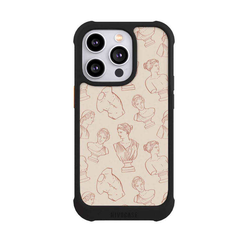 iPhone 14 Pro NIVOmax Griechische Büsten Art-Déco Braun