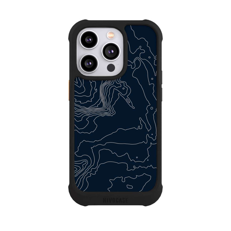 iPhone 14 Pro NIVOmax Berg Höhenlinien Dunkel
