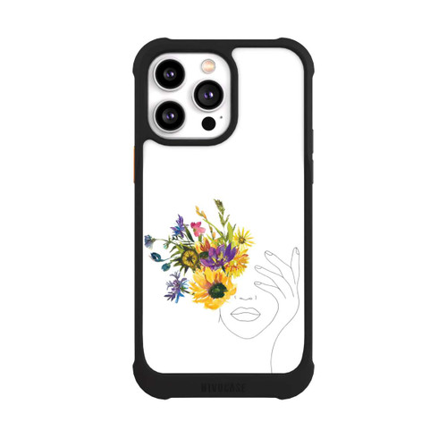 Apple iPhone 14 Pro Max NIVOmax Line Art Frau Sonnenblumen