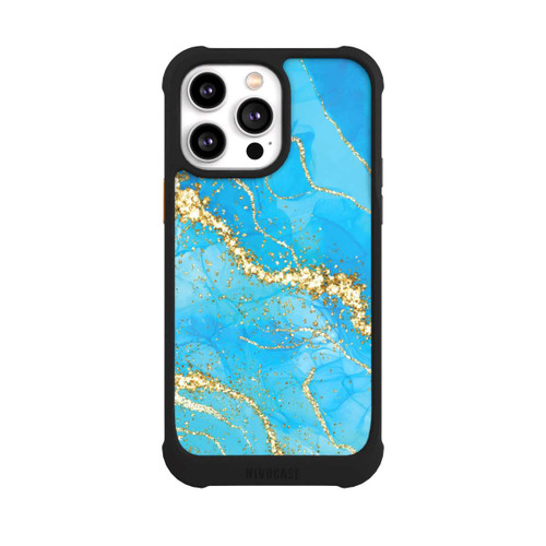 Apple iPhone 14 Pro Max NIVOmax Türkis-goldene Tapete