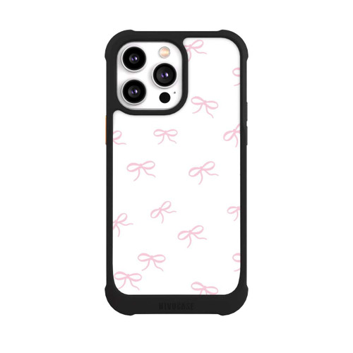 Apple iPhone 14 Pro Max NIVOmax Schleifen Muster Rosa Weiß