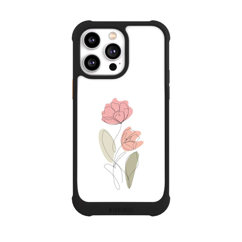 iPhone 14 Pro Max NIVOmax Flower Line Art Red