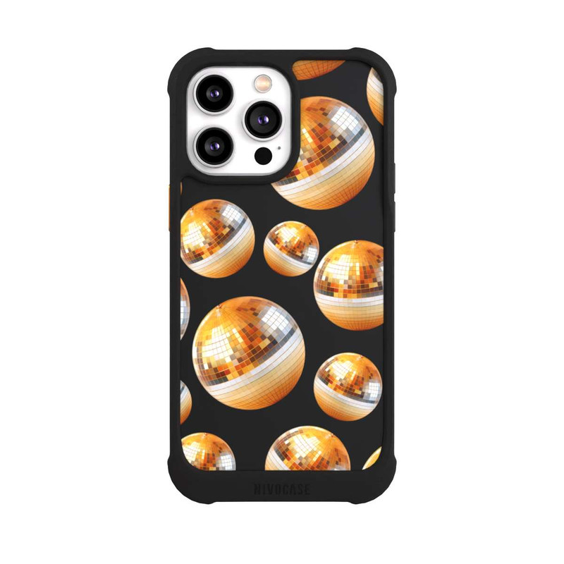 iPhone 14 Pro Max NIVOmax Disco Ball Party Gold Orange Transparent with AI