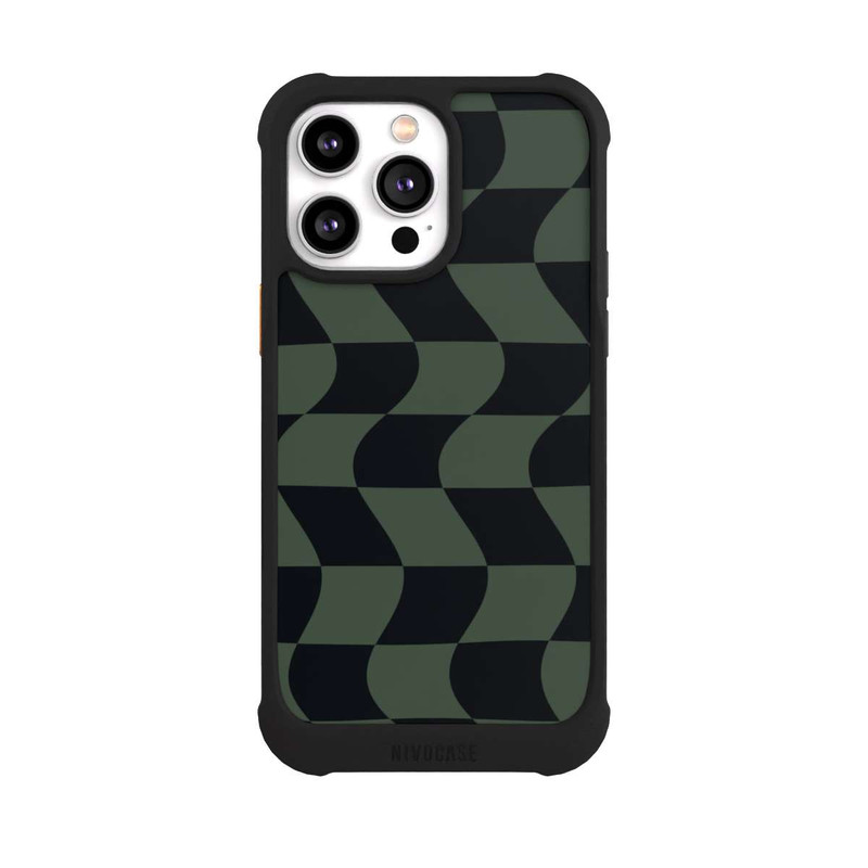 iPhone 14 Pro Max NIVOmax Checked Pattern Green Black