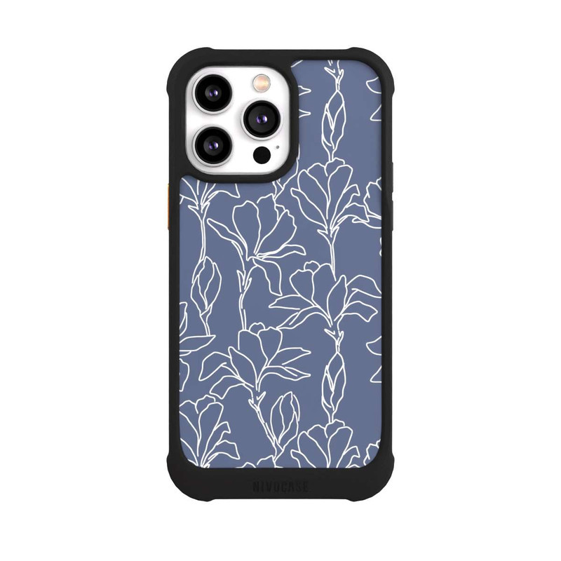 iPhone 14 Pro Max NIVOmax Flower Silhouettes on Blue