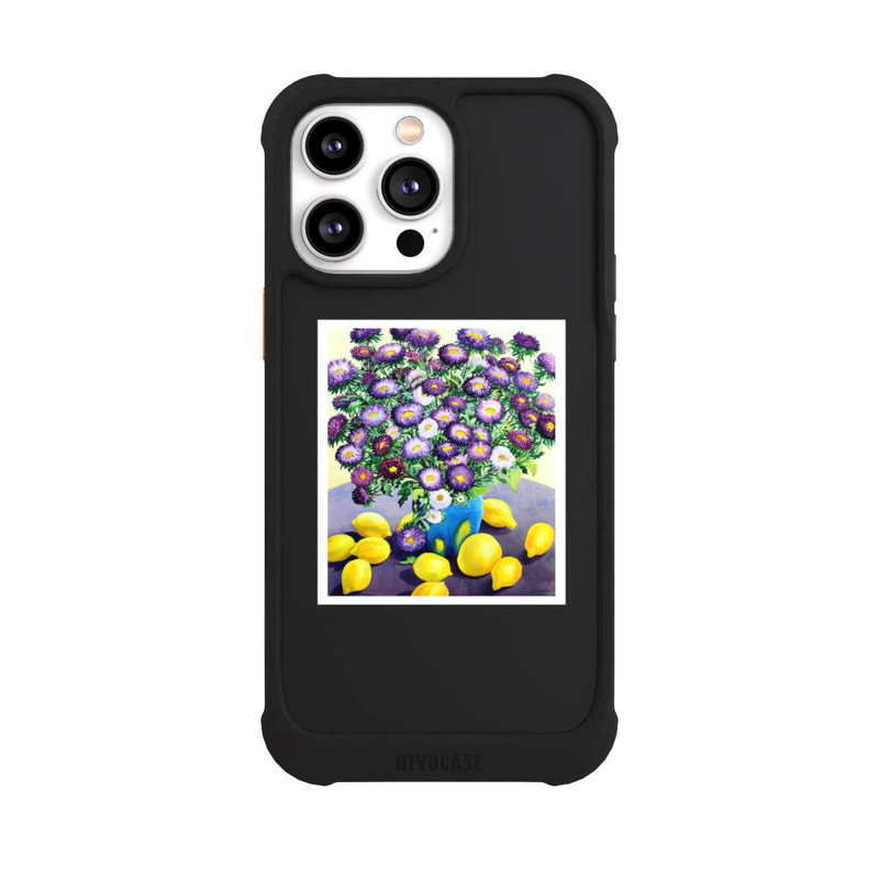 iPhone 14 Pro Max NIVOmax Purple Asters and Lemons by Christopher Ryland