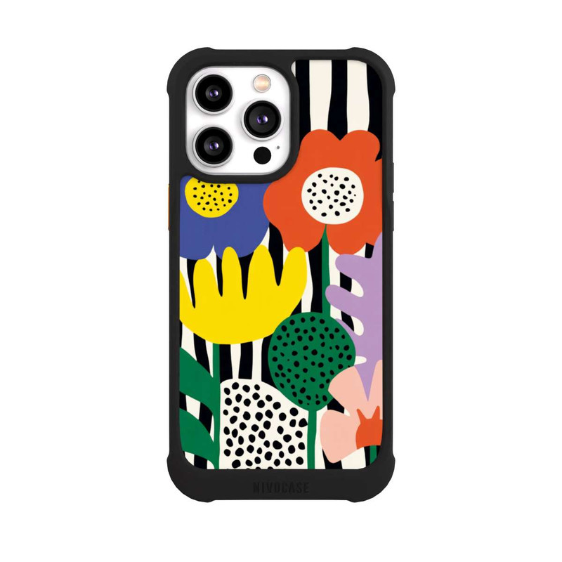 iPhone 14 Pro Max NIVOmax Flowers Striped Background