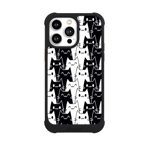 Apple iPhone 14 Pro Max NIVOmax Katzentapete Schwarz Weiß