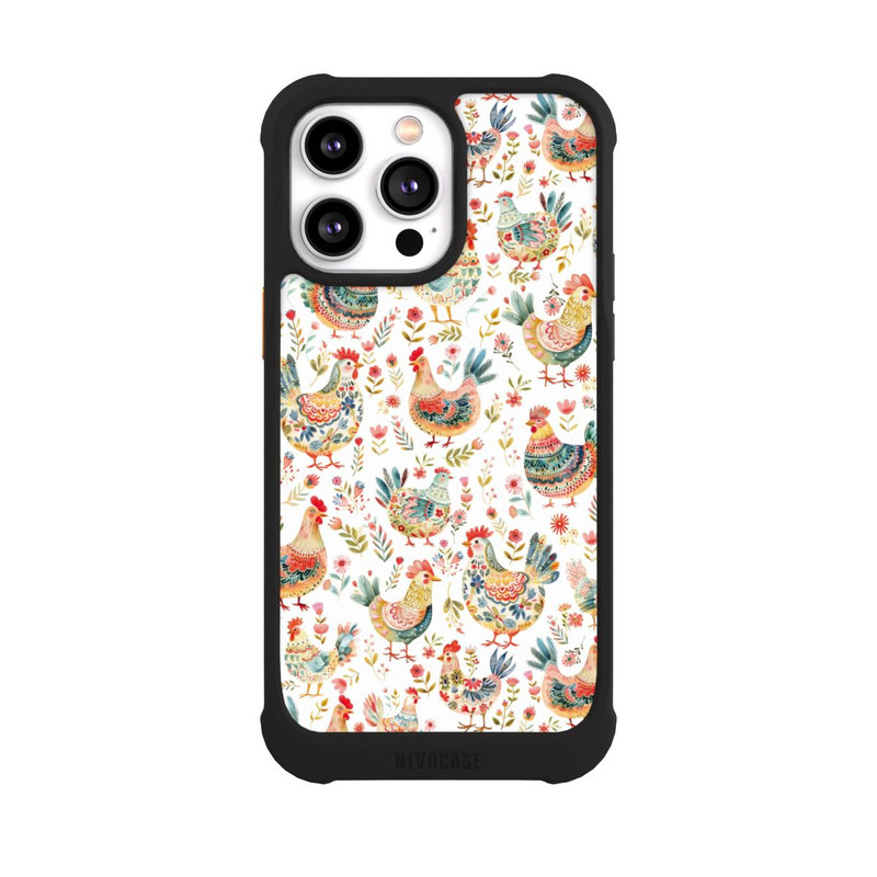 iPhone 14 Pro Max NIVOmax Motif de poulet coloré avec IA
