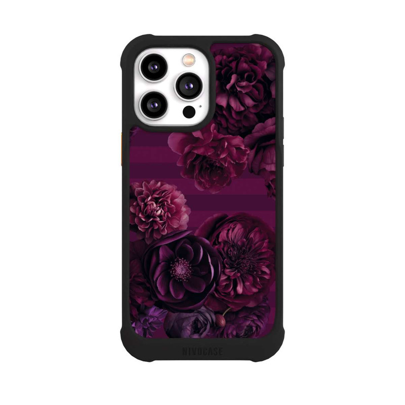 iPhone 14 Pro Max NIVOmax Majestic Baroque Blossom Dream Burgundy Pink with AI