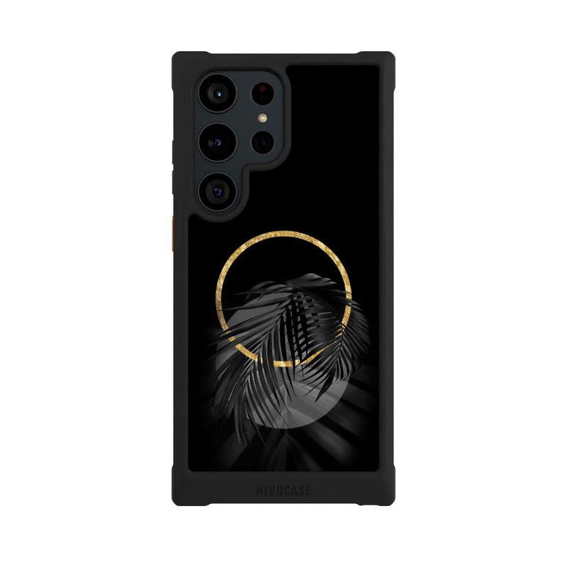 Galaxy S23 Ultra NIVOmax tropische Blätter schwarz