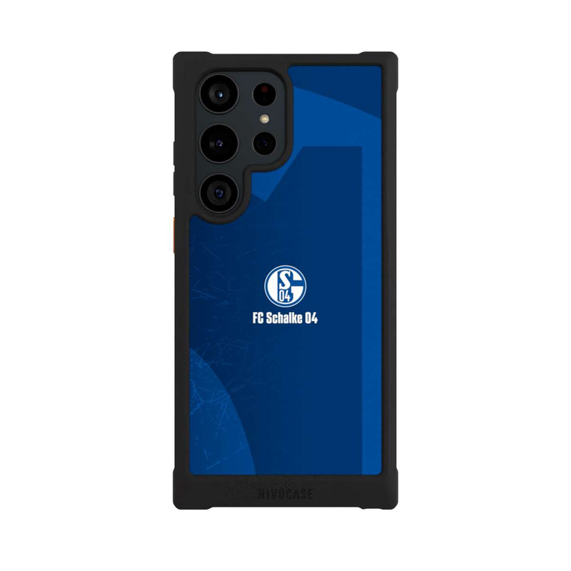 Galaxy S23 Ultra NIVOmax Schalke 04 Blauer Hintergrund Mit Logo
