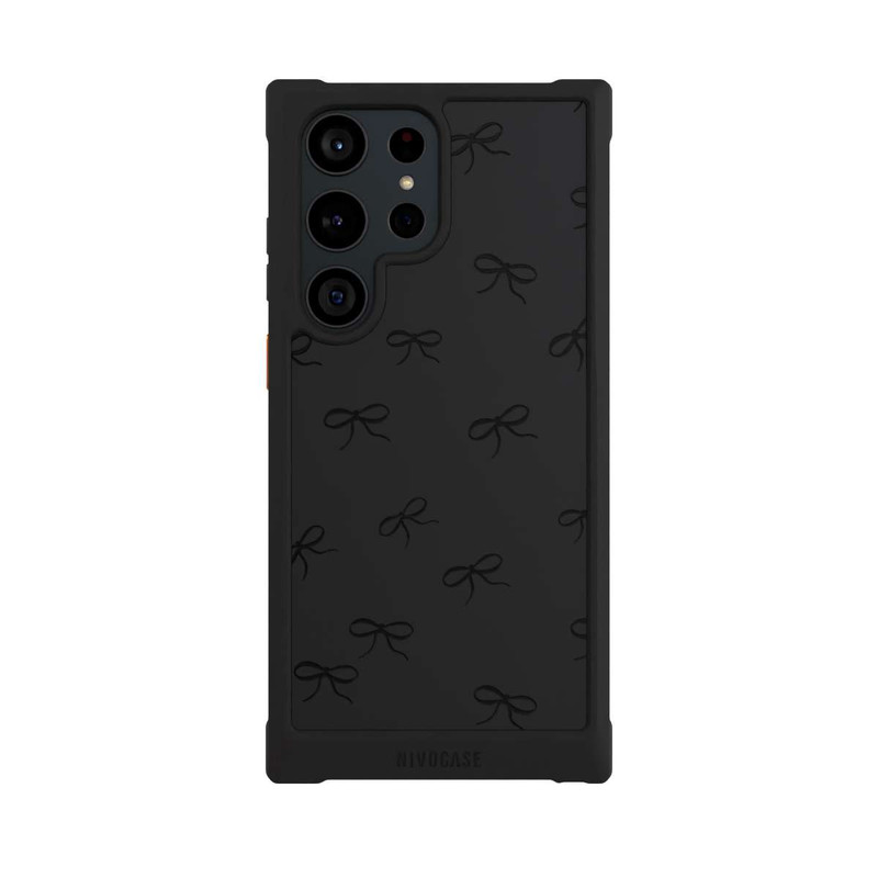 Galaxy S23 Ultra NIVOmax Schleifen Muster Schwarz Transparent