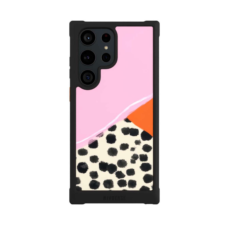 Galaxy S23 Ultra NIVOmax Rosa und Orange Gepunkteter Hintergrund