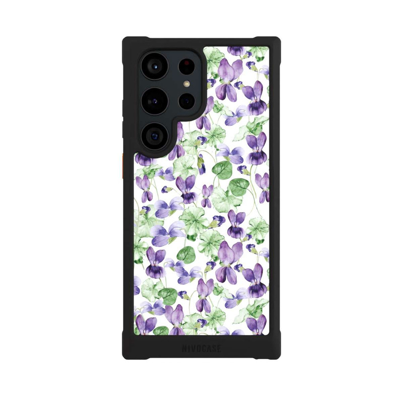 Galaxy S23 Ultra NIVOmax Purple Wildflowers Pattern Watercolor