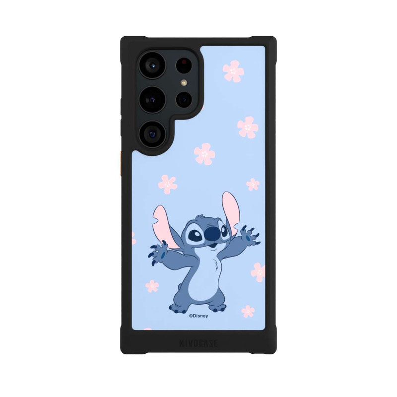 Galaxy S23 Ultra NIVOmax Stitch Pastel Flowers Blue