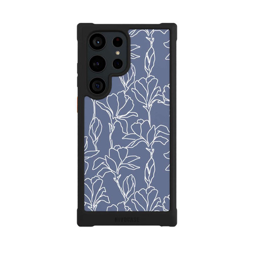 Samsung Galaxy S23 Ultra NIVOmax Flower Silhouettes on Blue