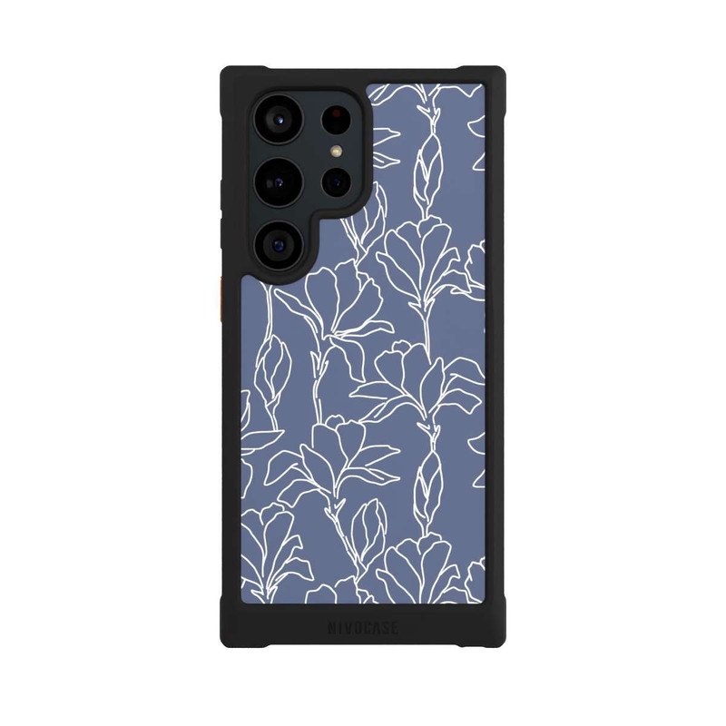 Galaxy S23 Ultra NIVOmax Flower Silhouettes on Blue
