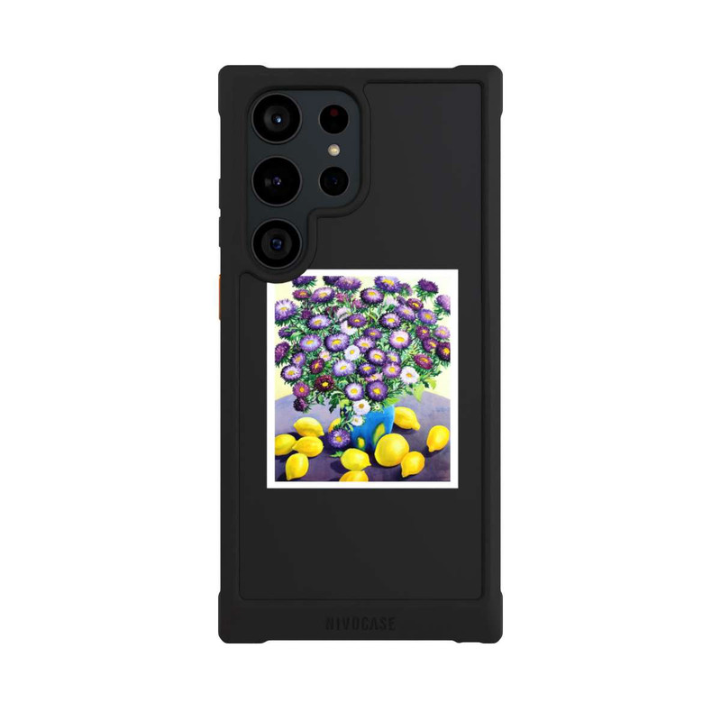 Galaxy S23 Ultra NIVOmax Purple Asters and Lemons by Christopher Ryland