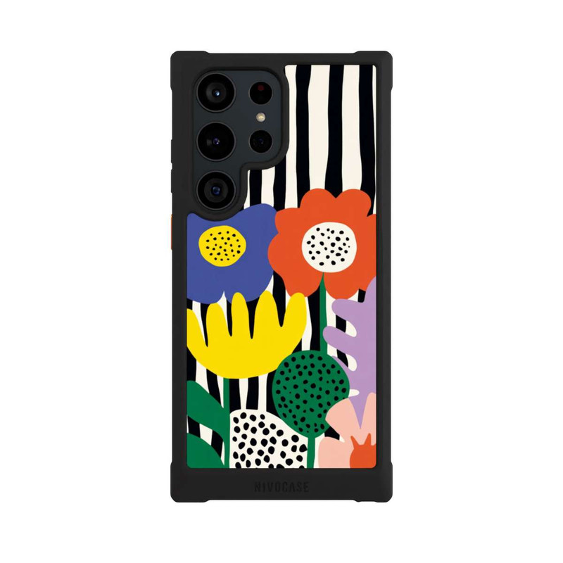 Galaxy S23 Ultra NIVOmax Flowers Striped Background