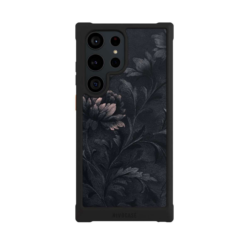 Galaxy S23 Ultra NIVOmax Dunkles Blumenmuster Vintage