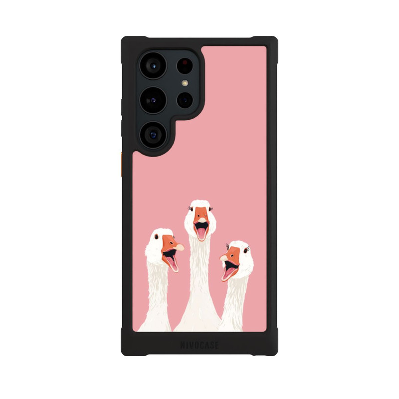 Galaxy S23 Ultra NIVOmax Three Geese Pink with AI