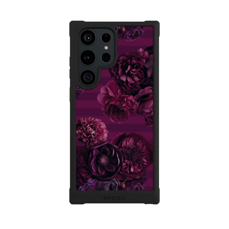 Galaxy S23 Ultra NIVOmax Majestic Baroque Blossom Dream Burgundy Pink with AI