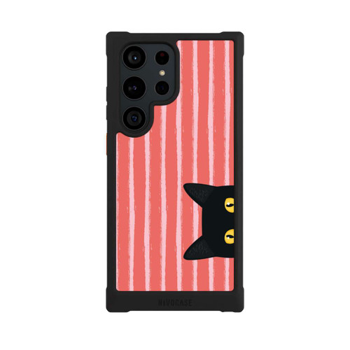 Samsung Galaxy S23 Ultra NIVOmax Schwarze Katze Gestreift Orange
