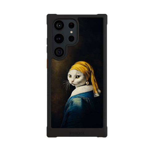 Samsung Galaxy S23 Ultra NIVOmax Mädchen mit Perlenohrring als weiße Katze mit KI