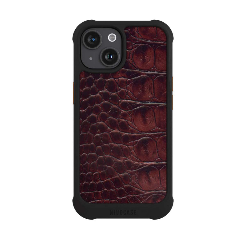 iPhone 15 NIVOmax Cuir de Crocodile