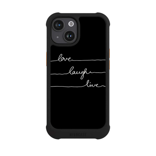 Apple iPhone 15 NIVOmax Love Laugh Live weiß/schwarz