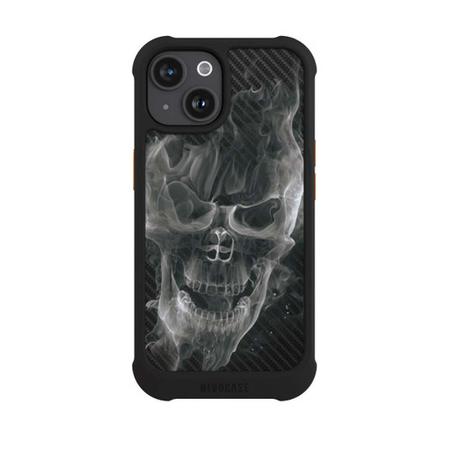 Apple iPhone 15 NIVOmax rauchender Totenkopf Carbon