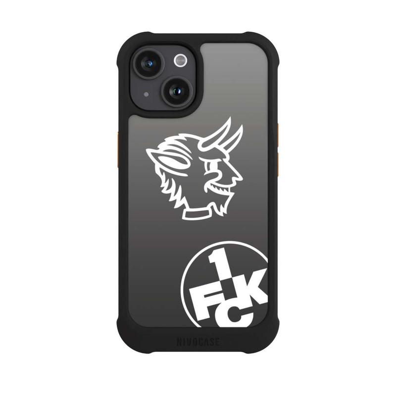 iPhone 15 NIVOmax Teufelskopf FCK auf Schwarz