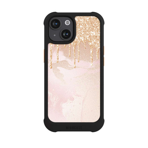 Apple iPhone 15 NIVOmax Rosegold Glitter Droplet Look