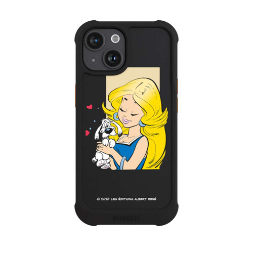Apple iPhone 15 NIVOmax Falbala et Idéfix Amoureux Transparent