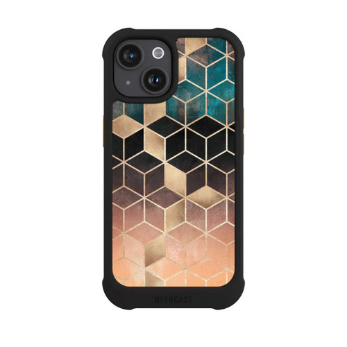 Apple iPhone 15 NIVOmax Ombre Traum Würfel Gold Druck
