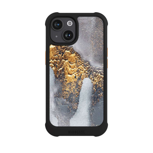 Apple iPhone 15 NIVOmax Beton-Gold-Glitzerlook
