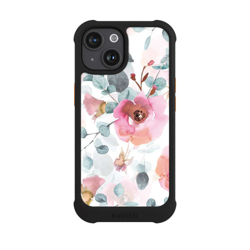 Apple iPhone 15 NIVOmax Papier Peint Fleur Aquarelle