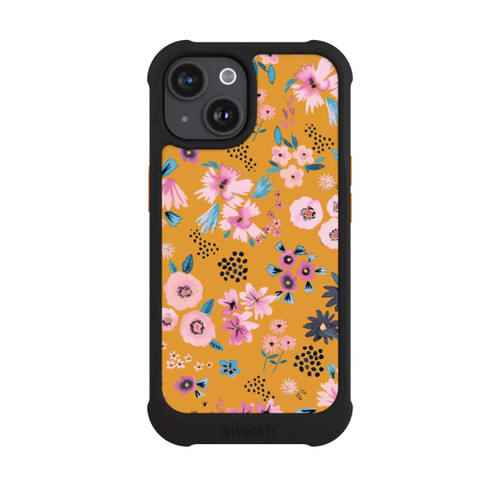 Apple iPhone 15 NIVOmax Petites Fleurs Jaune Moutarde