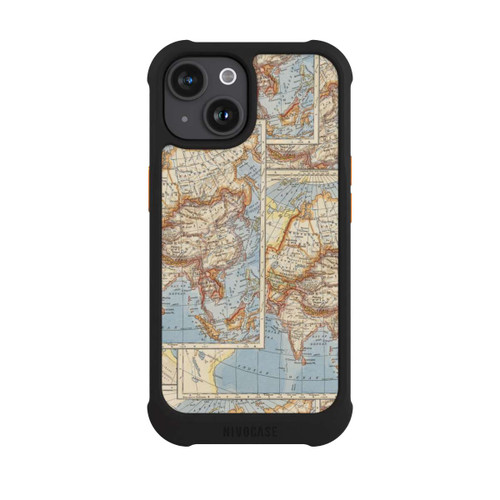 Apple iPhone 15 NIVOmax Carte du monde vintage