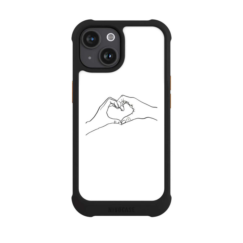 iPhone 15 NIVOmax Line Art mains d'amour