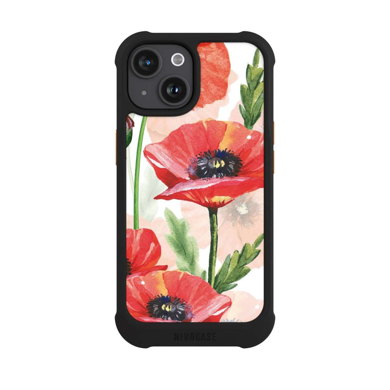 iPhone 15 NIVOmax Coquelicots aquarelle