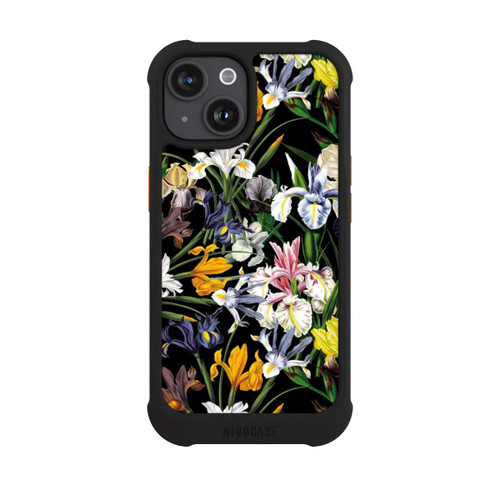 Apple iPhone 15 NIVOmax Dunkle Wildblumentapete