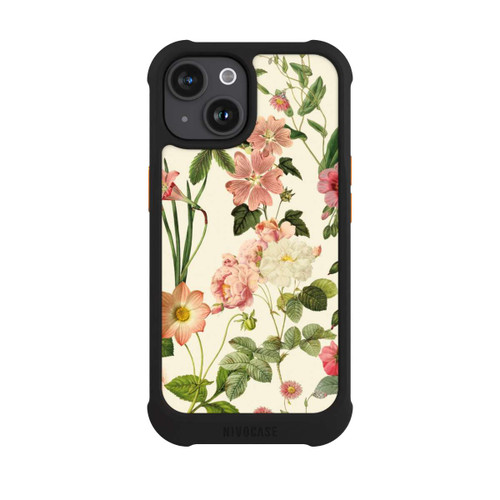Apple iPhone 15 NIVOmax Fleurs sauvages sur jaune clair