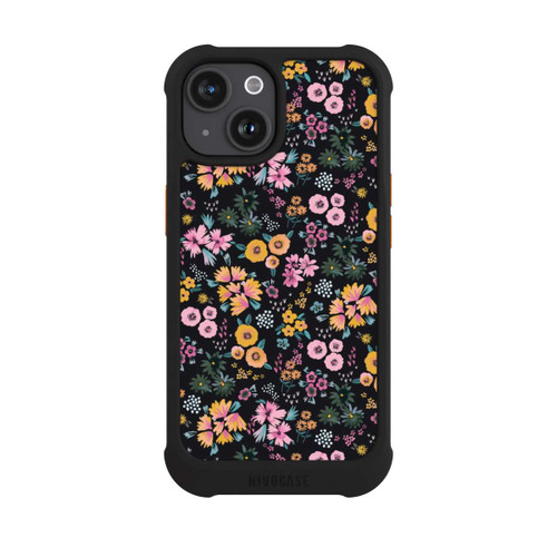 Apple iPhone 15 NIVOmax Petites Fleurs colorées Noir 2